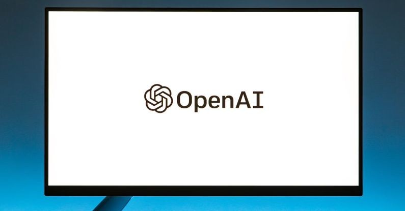 Quantum Computer - Monitor screen with OpenAI logo on white background
