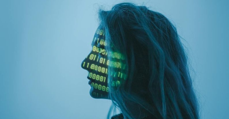 Cybersecurity Habits - A Woman with Number Code on Her Face while Looking Afar